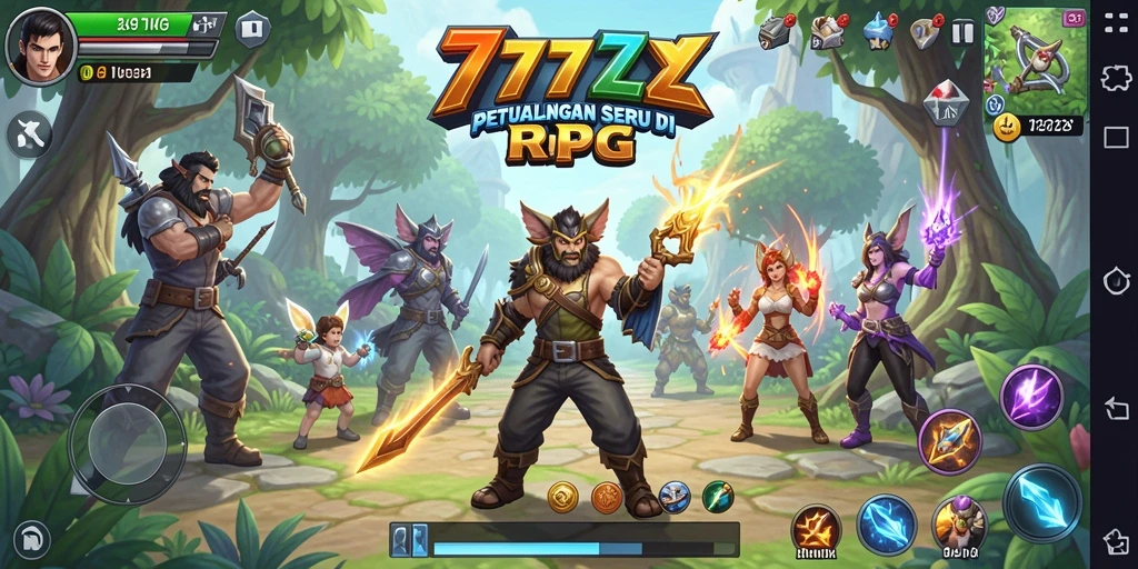Tampilan gameplay <strong>777ZX</strong> yang seru dengan pertempuran RPG yang mendebarkan.
