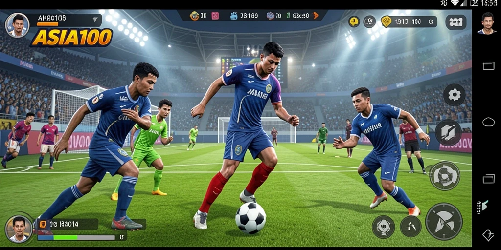 Tampilan gameplay ASIA100 dengan aksi olahraga yang seru.