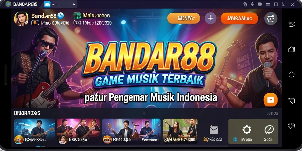 Tampilan gameplay seru BANDAR88 sambil menikmati musik.