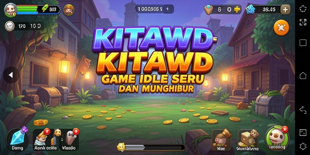 Tampilan gameplay KITAWD menampilkan karakter yang mengumpulkan sumber daya di dunia fantastis.