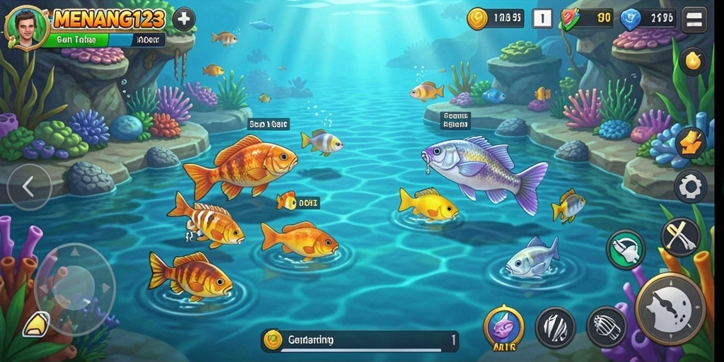 Tampilan gameplay yang seru saat menangkap ikan di MENANG123.