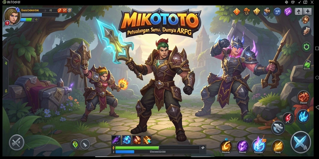 Tampilan utama MIKOTOTO menampilkan aksi seru dalam dunia ARPG.