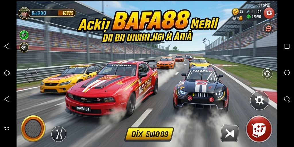 Menampilkan balapan mendebarkan dengan mobil cepat di RAFA88.