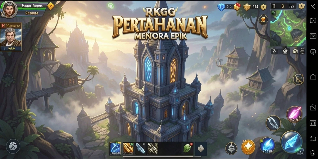 Tampilan gameplay Tower Defense yang intens dan mendebarkan.