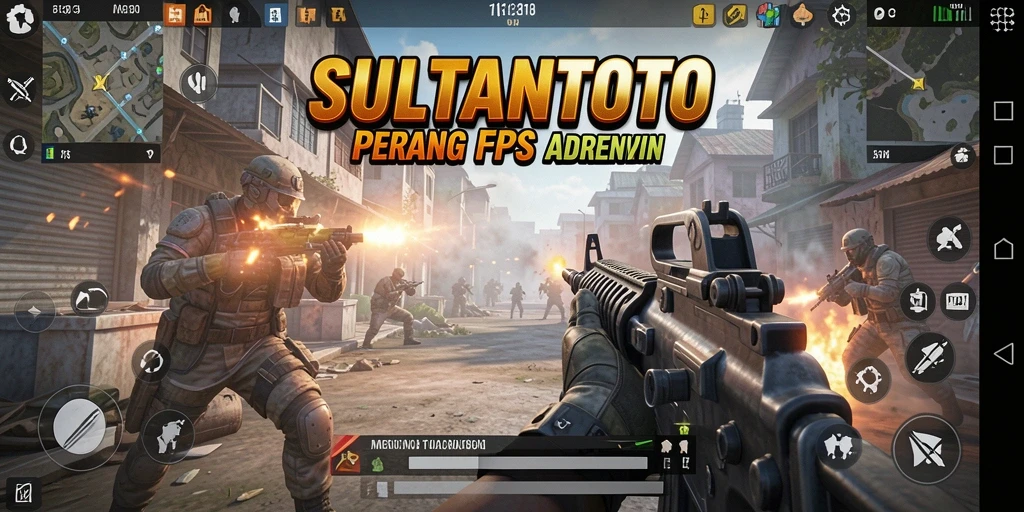 Screenshot SULTANTOTO menunjukkan aksi tembak-menembak yang seru dan mendebarkan.