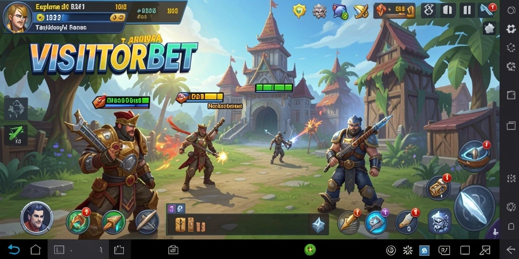Tangkapan layar gameplay VISITORBET menampilkan dunia yang luas dan detail.