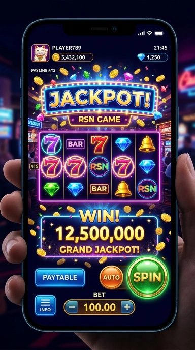 Tangkapan layar aplikasi rsngame yang menunjukkan antarmuka pengguna yang ramah.